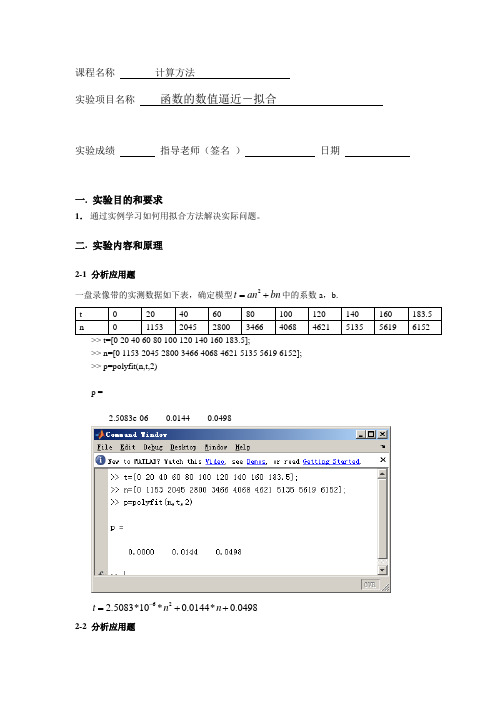 函数的数值逼近-拟合