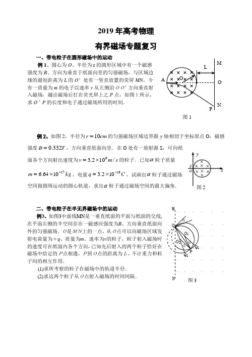 2019年高考物理有界磁场专题复习