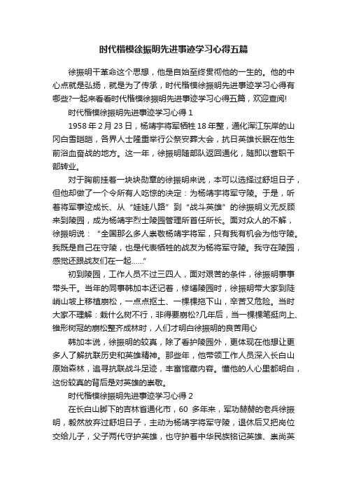 时代楷模徐振明先进事迹学习心得五篇