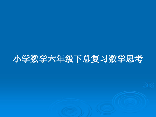 小学数学六年级下总复习数学思考PPT教案