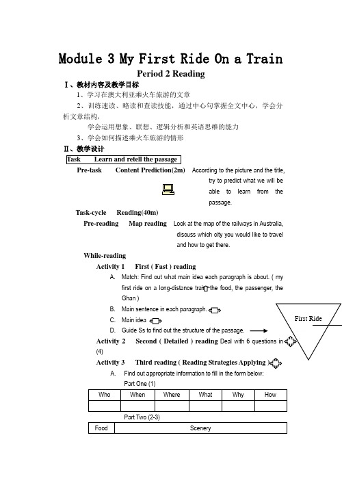 高中英语Module 3 My First Ride On a Train