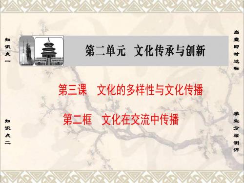 高中政治第2单元文化传承与创新第3课文化的多样性与文化传播第2框文化在交流中传播课件新人教必修3