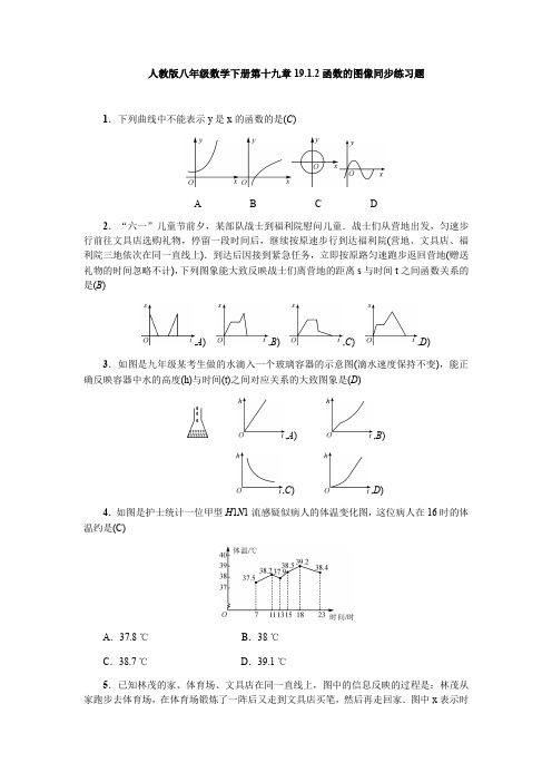 人教版八年级数学下册 19.1.2函数的图像同步练习试题(含答案)