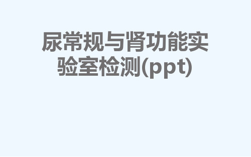 尿常规与肾功能实验室检测(ppt)