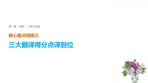 2018版(江苏高考二轮复习专题一文言文阅读精练三三大翻译得分点译到位三、特殊句式译到位课件(语文)