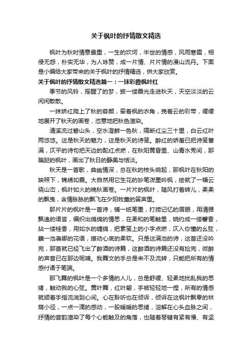 关于枫叶的抒情散文精选