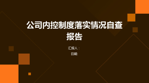 公司内控制度落实情况自查报告