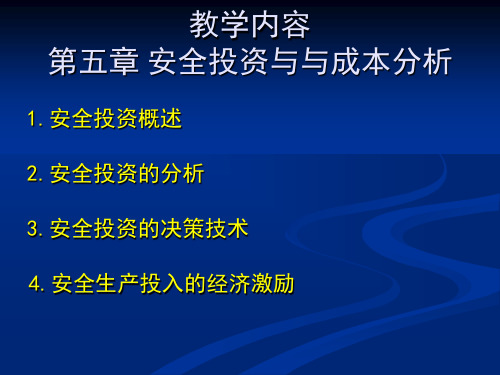 安全投资与与成本分析