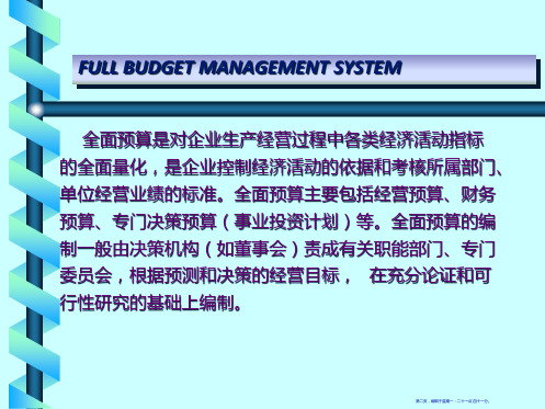 全面预算管理幻灯片15页PPT