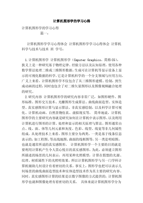 计算机图形学的学习心得（范文）