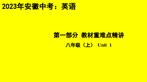 2023年安徽省中考英语专题总复习：八年级(上)英语 Unit 1教材重难点精讲