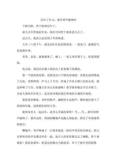 过年了作文:新年钟声敲响时