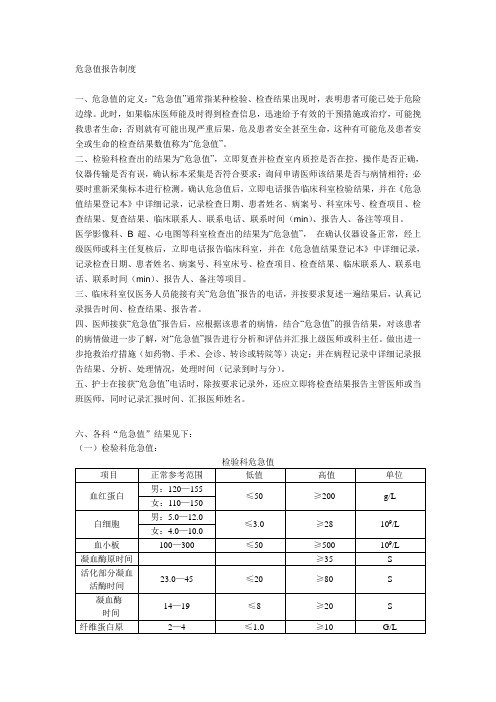 超声危急值报告流程和制度
