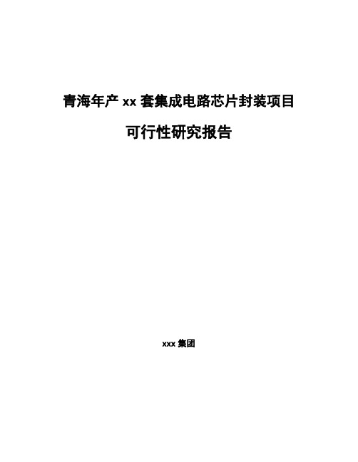 青海年产xx套集成电路芯片封装项目可行性研究报告