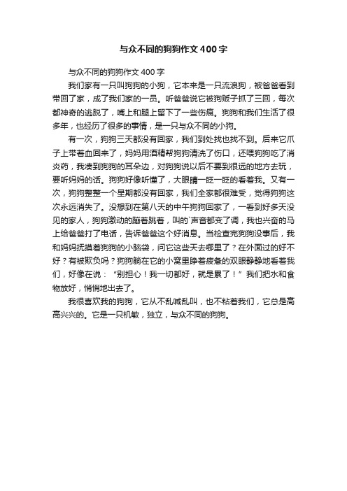 与众不同的狗狗作文400字