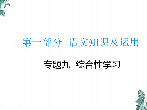 2022届中考语文总复习专题ppt综合性学习ppt优质课件