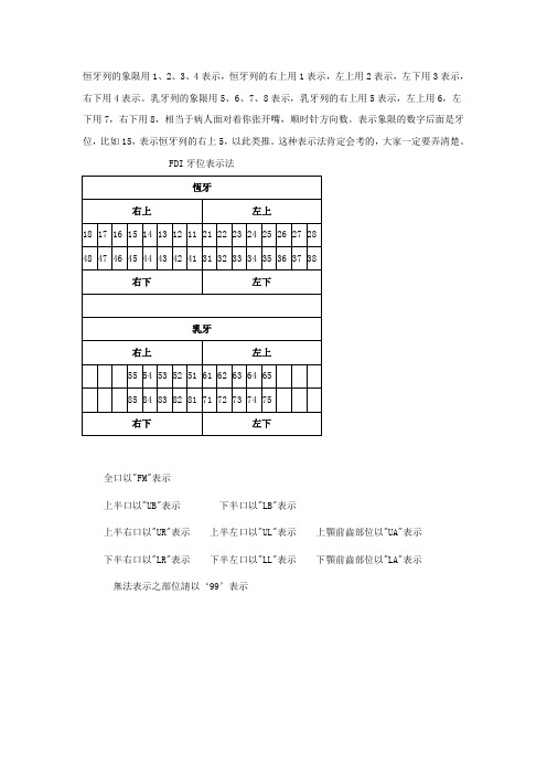 培训8牙位记录法