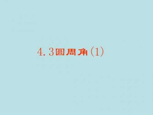 【鲁教版】数学九年级下册《5.4圆周角和圆心角的关系》课件3课时