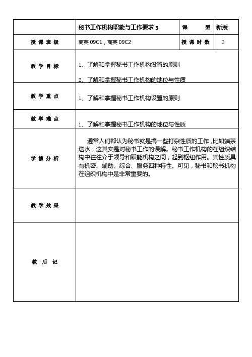 秘书工作机构职能与工作要求3