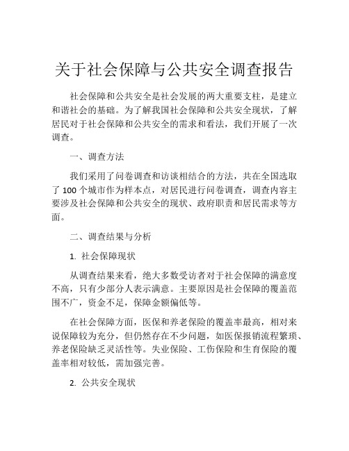 关于社会保障与公共安全调查报告