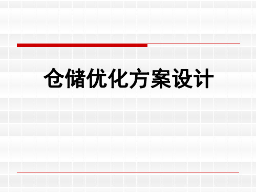 仓储优化方案设计 ppt课件