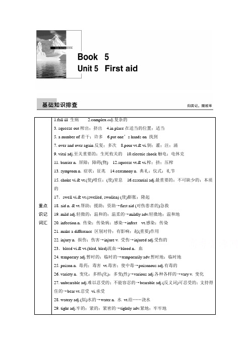 2016步步高英语一轮复习知识排查突破：人教新课标_book_5_Unit_5