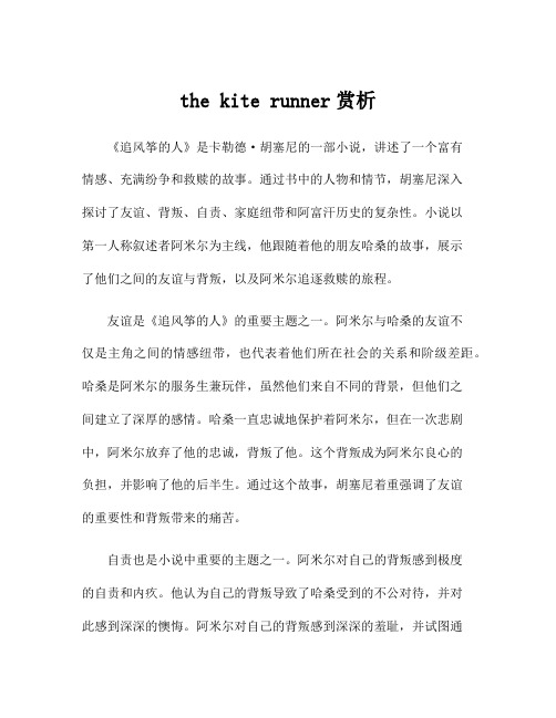 the kite runner赏析