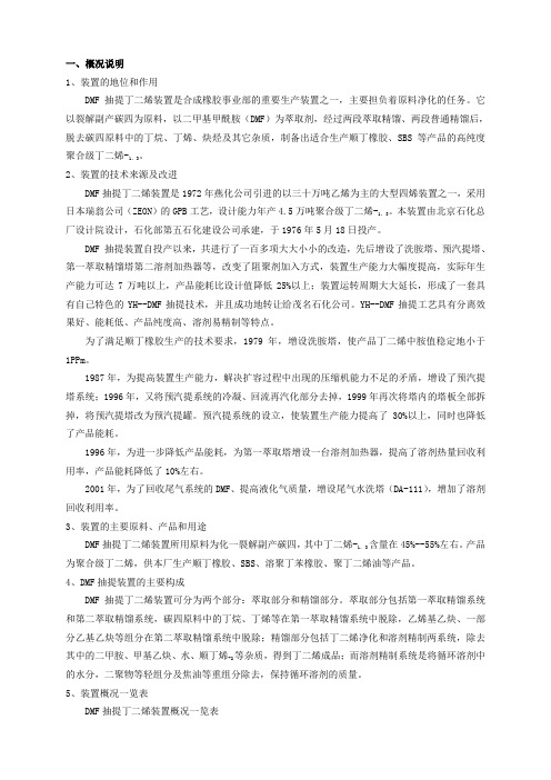 DMF抽提丁二烯装置工艺技术规程