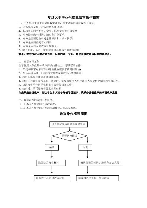 复旦大学毕业生就业政审操作指南