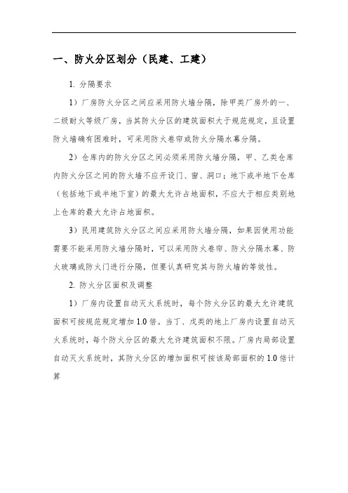 消防考试防火防烟分区的相关考点汇总