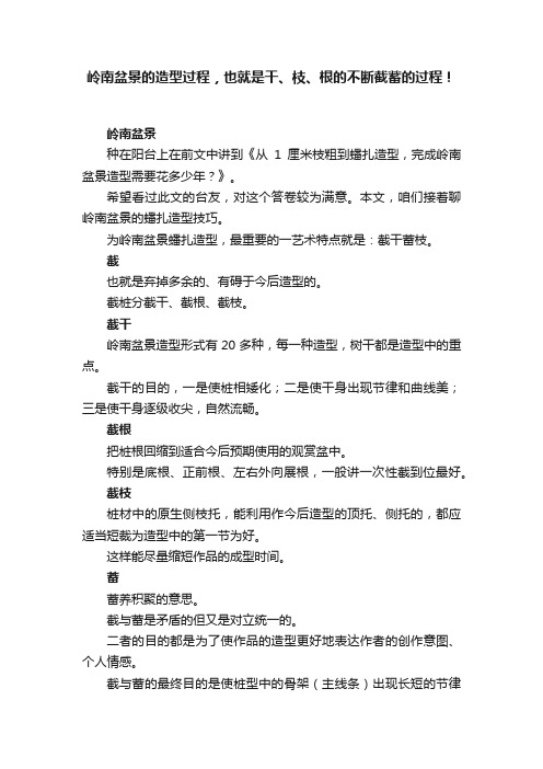 岭南盆景的造型过程，也就是干、枝、根的不断截蓄的过程！