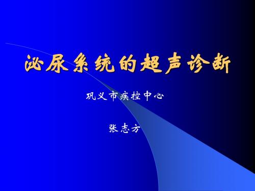 泌尿系统超声诊断课件