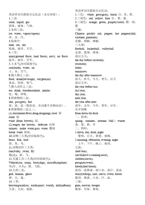 英语单词关联组合记忆与口语短句大全