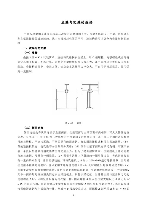 建筑钢结构工程技术 4.11  主梁与次梁的连接