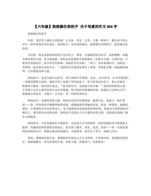 【六年级】我想握住你的手 关于母爱的作文600字