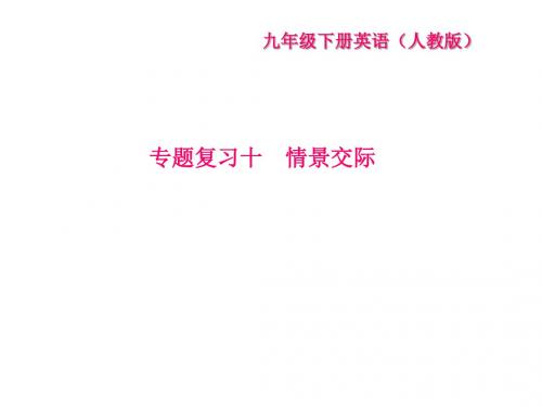 2018年春九年级英语人教版下册课件：专题复习十 情景交际 (共12张PPT)