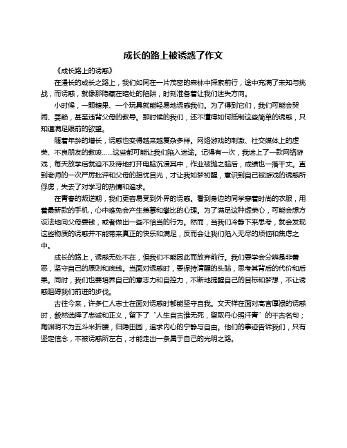 成长的路上被诱惑了作文