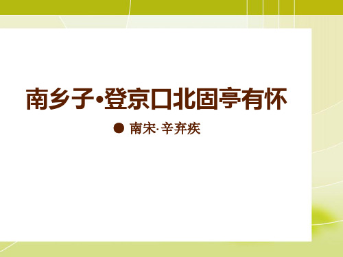 《南乡子·登京口北固亭有怀》教材课件ppt