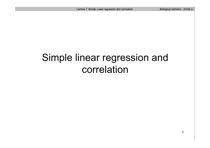 7_simple linear regression and correlation