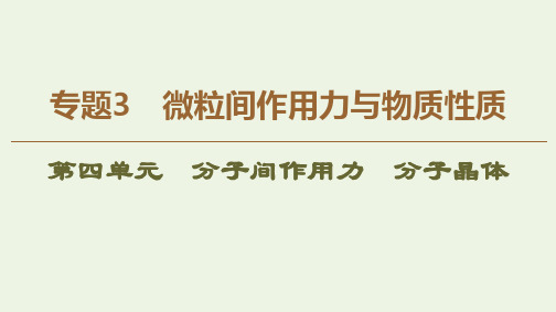 高中化学专题3第4单元分子间作用力分子晶体课件苏教版选修3