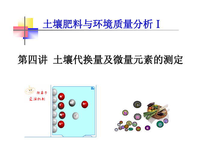 第四讲 土壤代换量及微量元素的测定