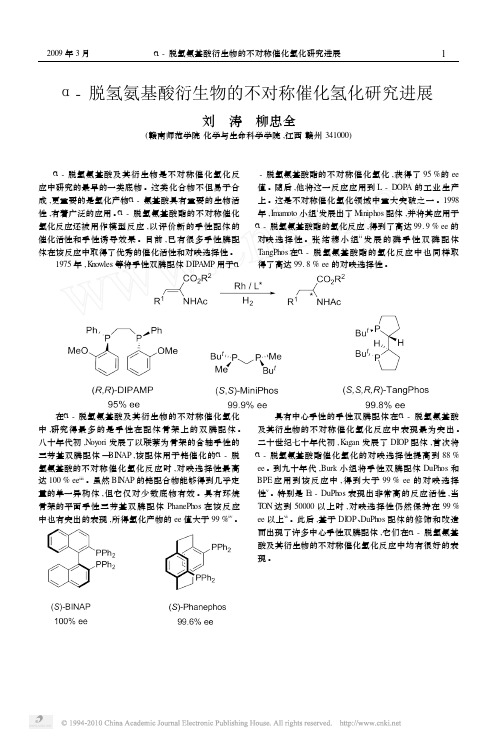 _脱氢氨基酸衍生物的不对称催化氢化研究进展