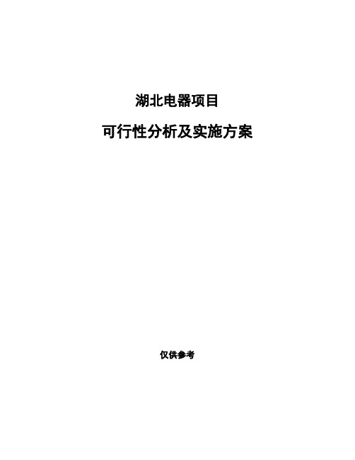 湖北电器项目可行性分析及实施方案