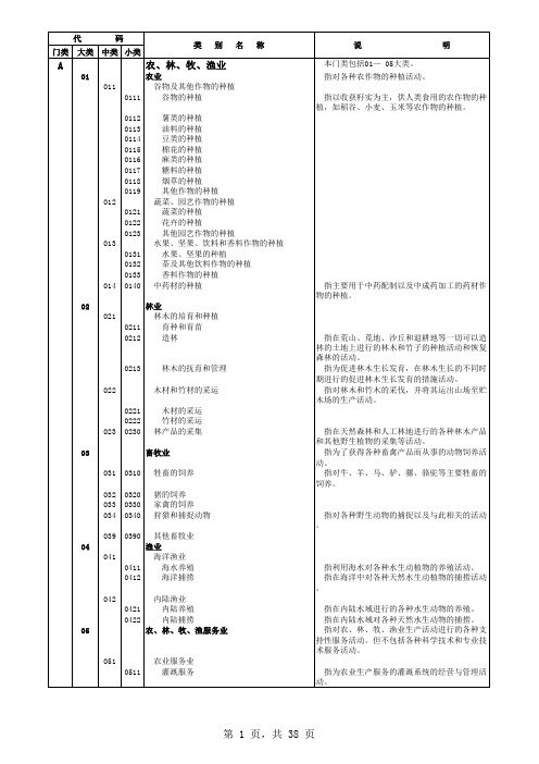 行业分类标准(GB_T4754-2002)