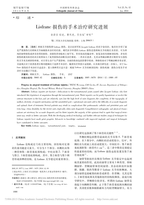 Lisfranc损伤的手术治疗研究进展_翁蔚宗