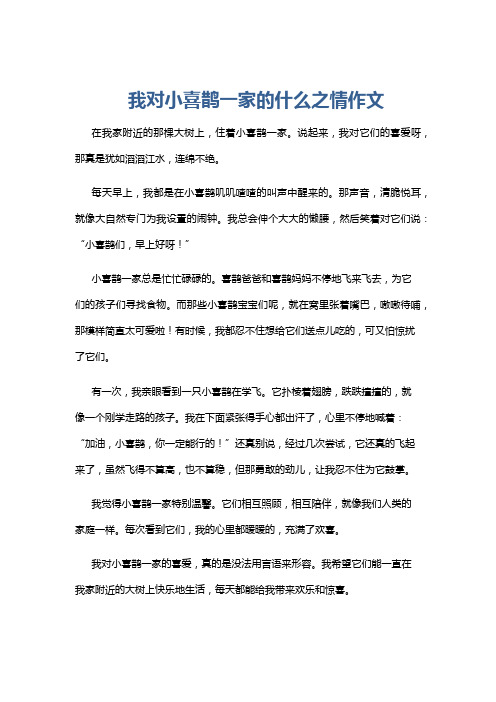 我对小喜鹊一家的什么之情作文