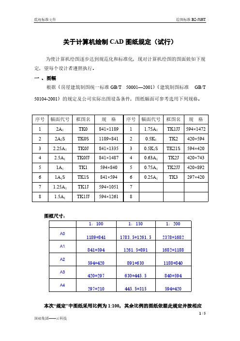 工程图纸画图标准