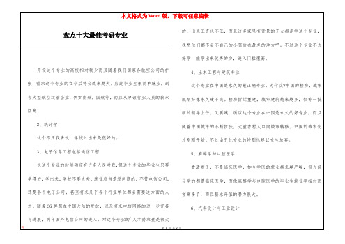 盘点十大最佳考研专业