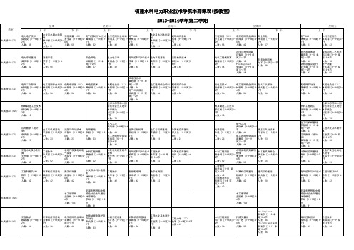 2013-2014学年第二学期本部课表(按教室)