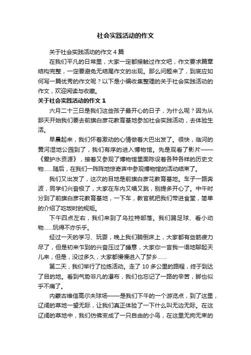 关于社会实践活动的作文4篇